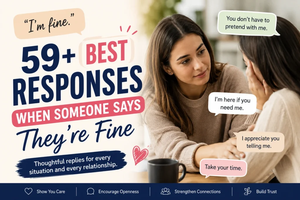 best responses when someone says theyre fine