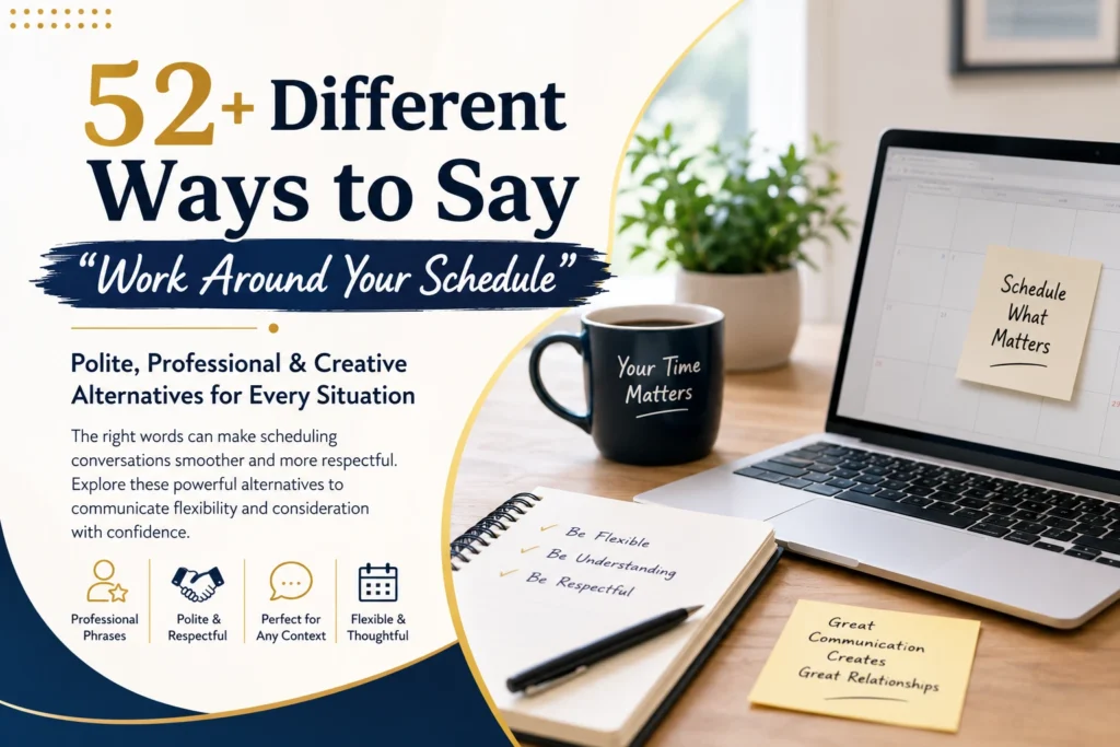 different ways to say work around your schedule