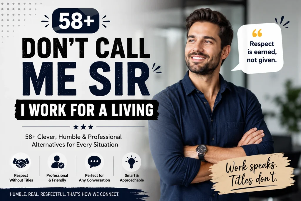 dont call me sir i work for a living
