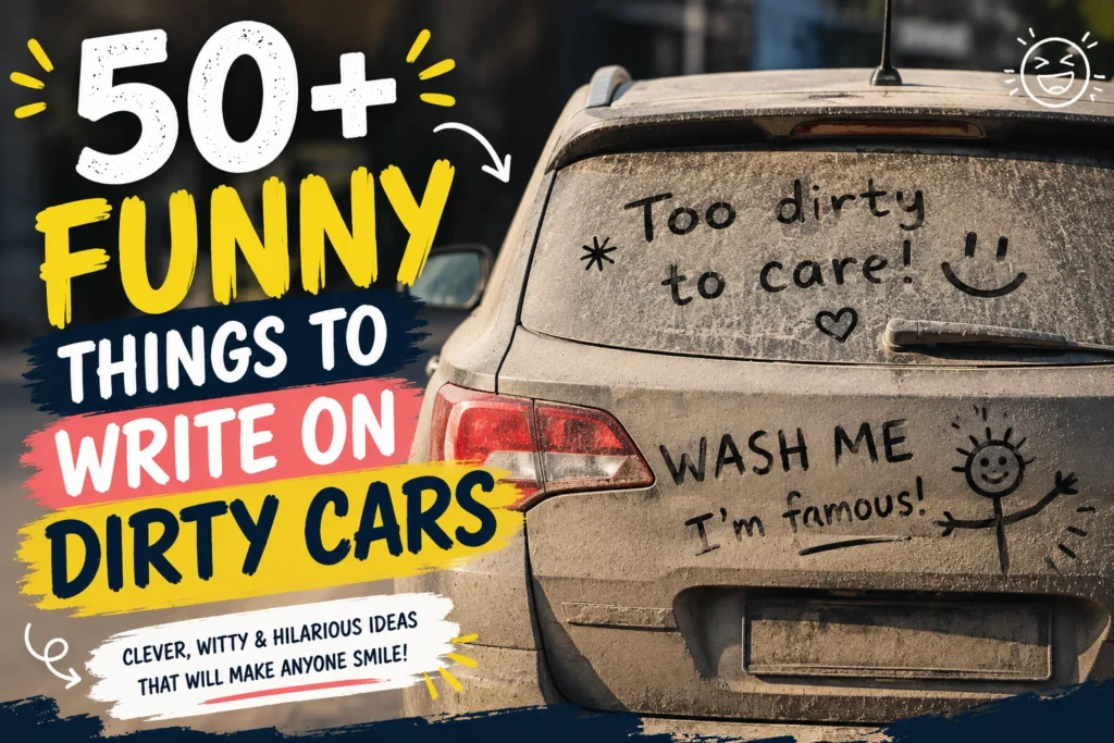 funny things to write on dirty cars