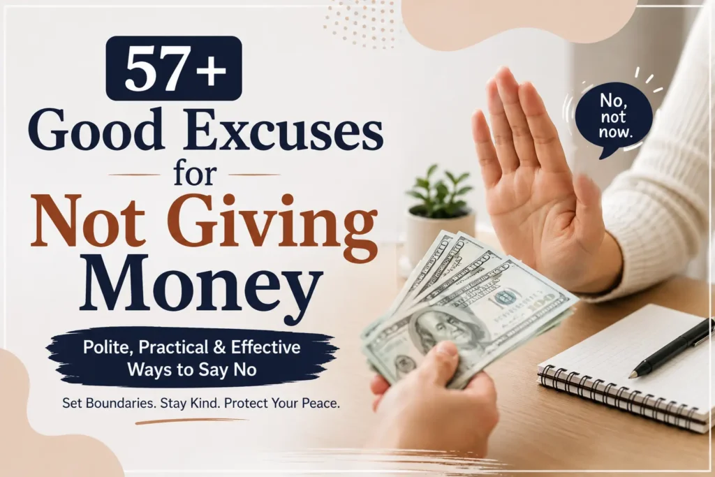 good excuses for not giving money