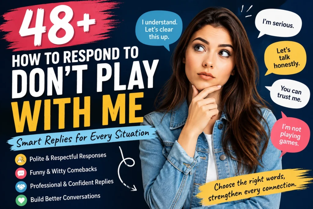 how to respond to dont play with me