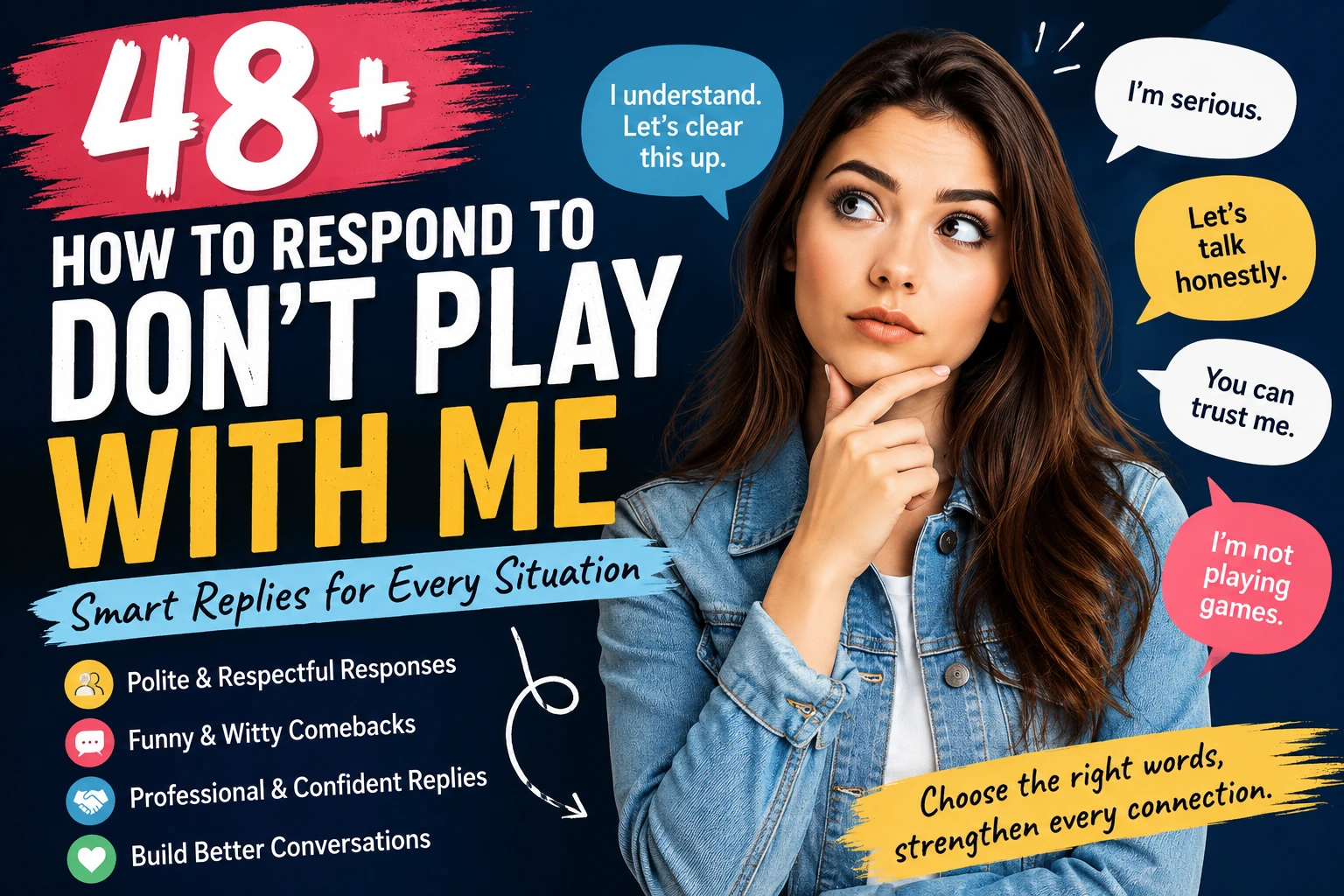 how to respond to dont play with me