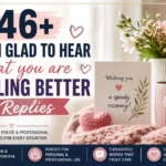 i am glad to hear that you are feeling better replies
