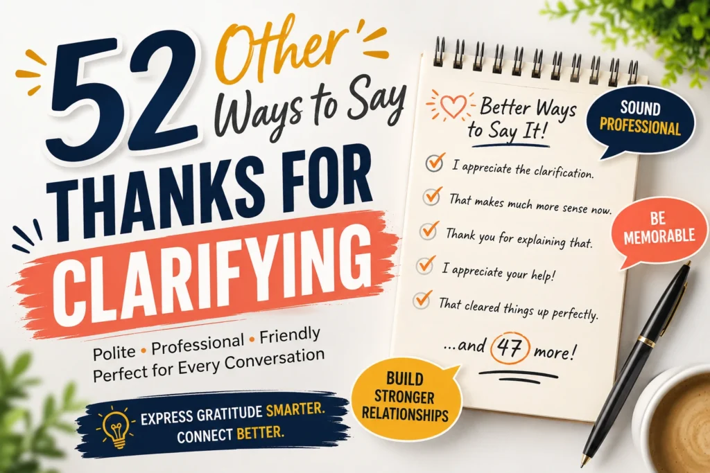other ways to say thanks for clarifying