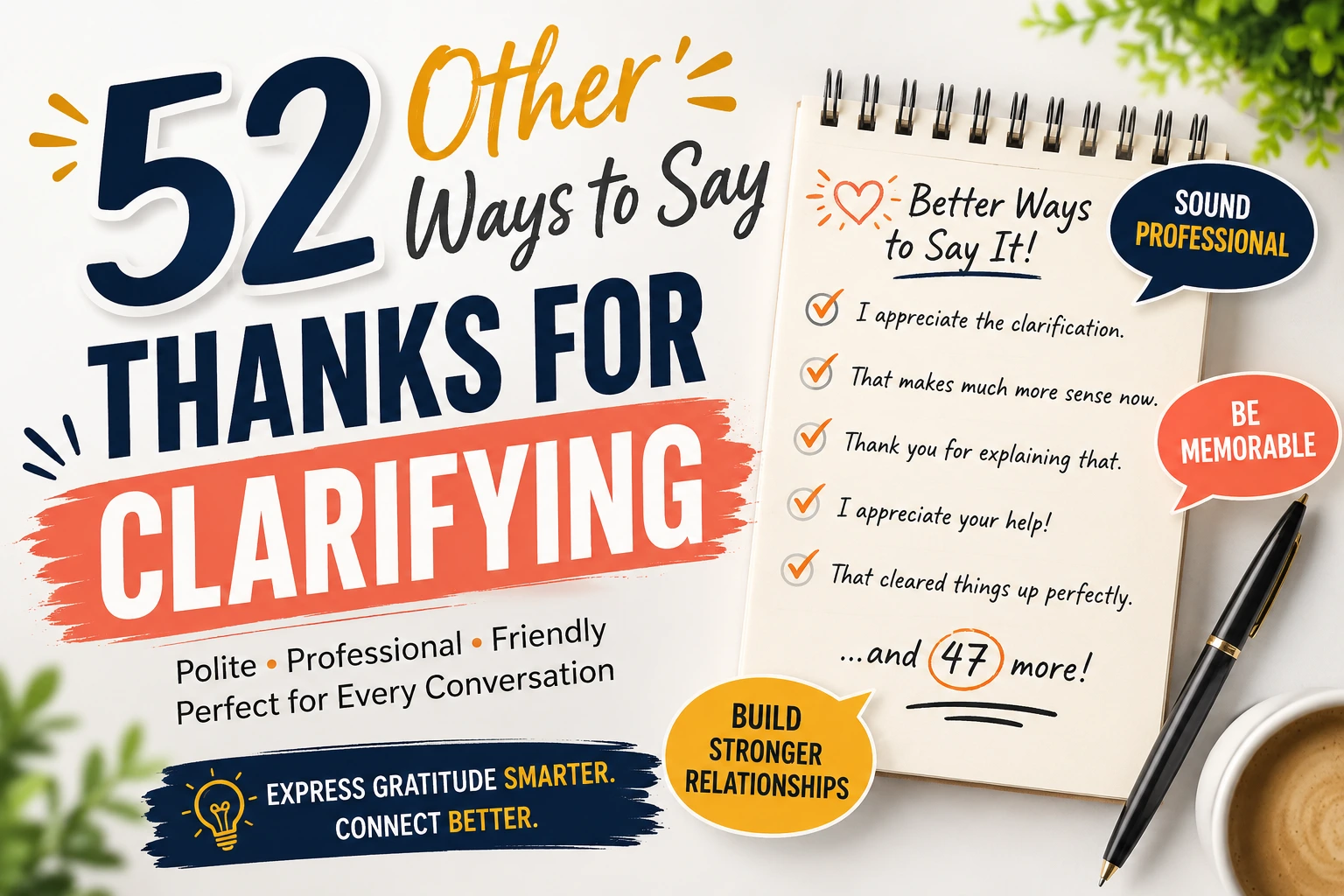other ways to say thanks for clarifying