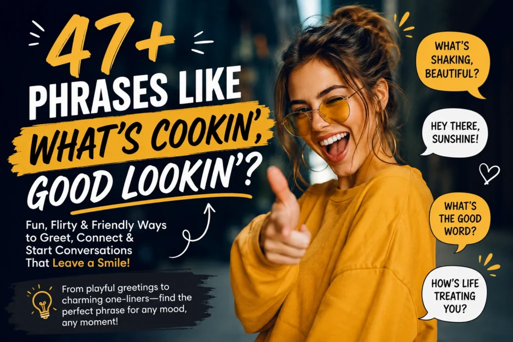 phrases like whats cookin good lookin