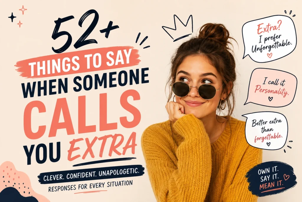 things to say when someone calls you extra
