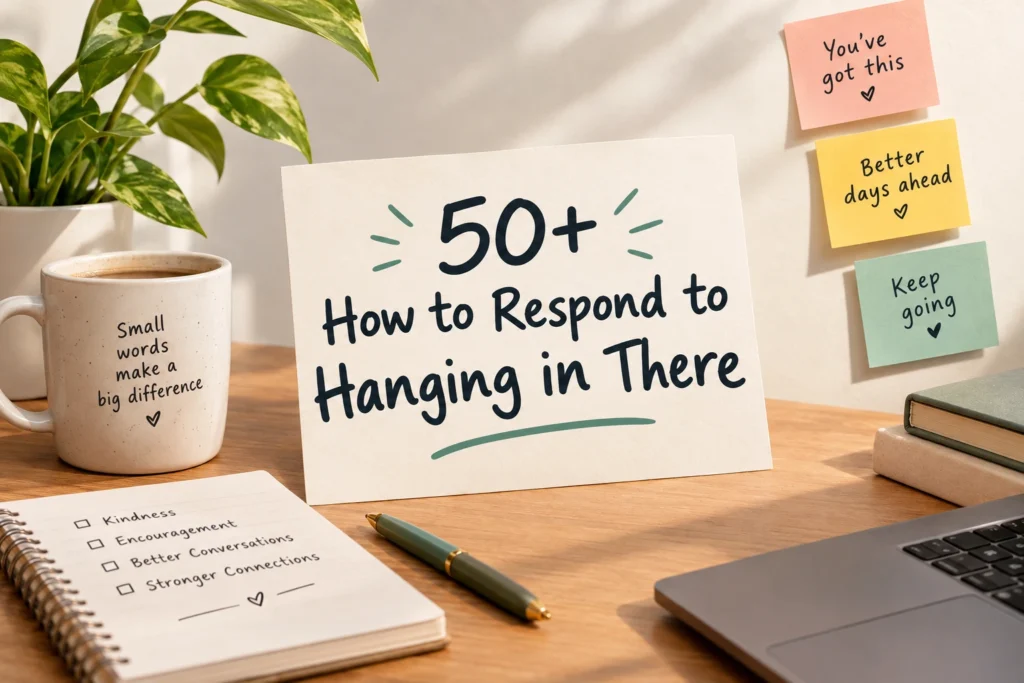 how to respond to hanging in there