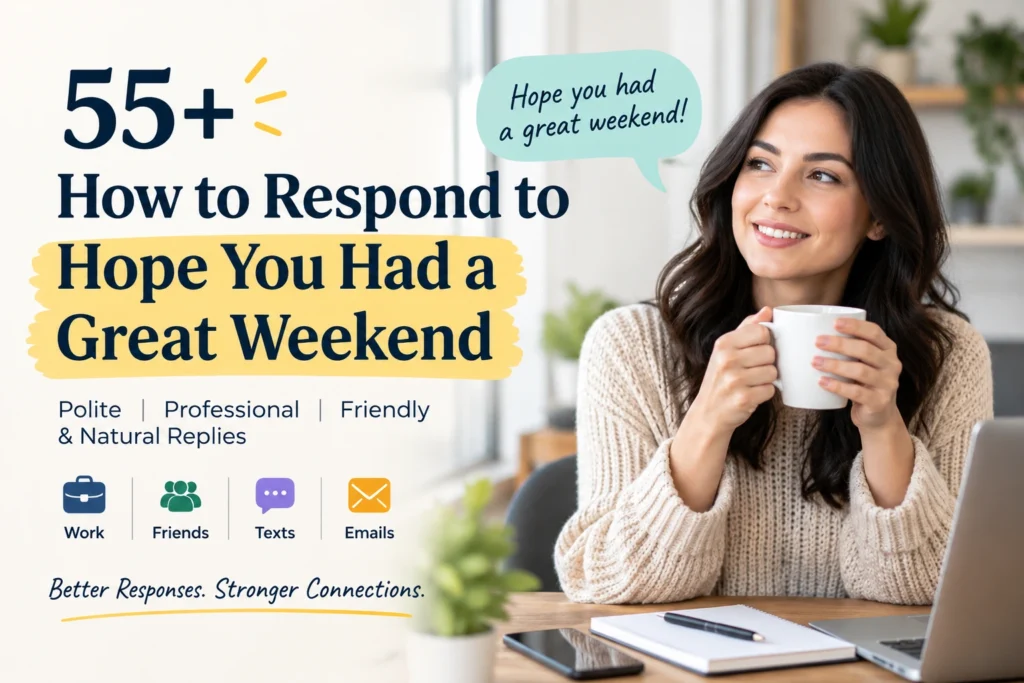 how to respond to hope you had a great weekend