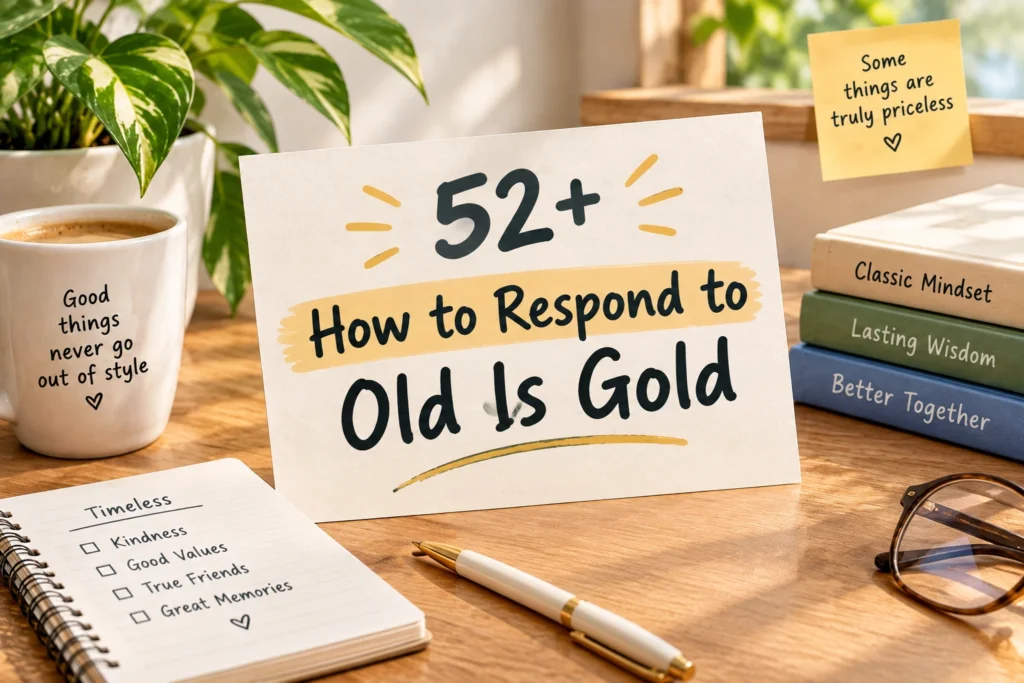 how to respond to old is gold