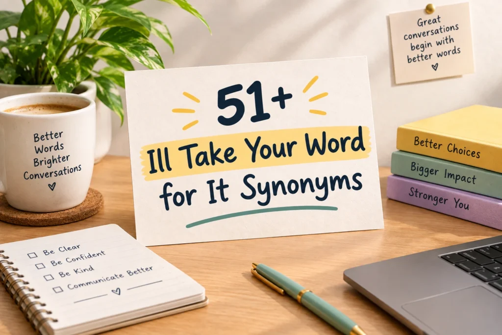 ill take your word for it synonyms
