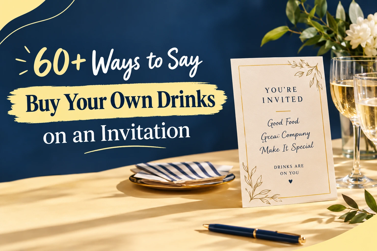ways to say buy your own drinks on an invitation