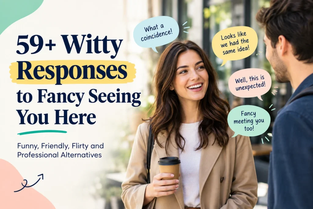 witty responses to fancy seeing you here